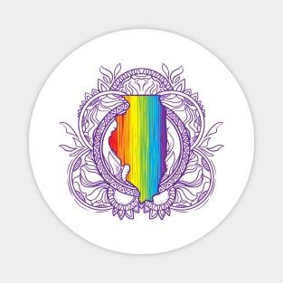 Illinois Mandala Pride Magnet